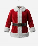 Steve Carell TV Show The Office Christmas Michael Scott Santa Claus Faux Fur Costume Jacket