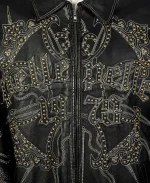 Studded Marc Buchanan Black Leather Jacket