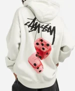 Stussy Fuzzy Dice White Hoodie