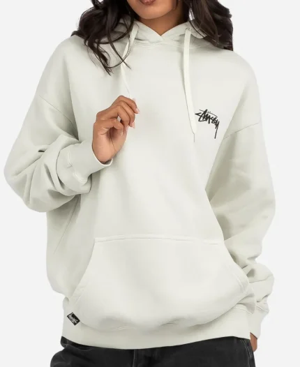 Stussy Fuzzy Dice White Pullover Hoodie