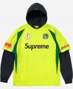 Supreme Hooded Soccer Jersey In Bright Green