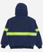 Supreme Reflective Stripe Blue Hooded Work Jacket