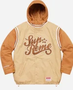 Supreme x Mitchell & Ness Quilted Sports Black Tan Pullover Jacket