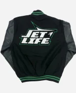 The Never Die Corporation Jet Life Black And Green Varsity Jacket