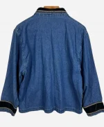 Trendy Christmas Embroidered Snow Flakes Denim Jacket 