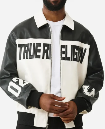 True Religion Faux Leather Racing Jacket