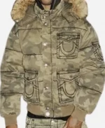True Religion x Supreme 2025 Collaboration Puffer Hooded Jacket - Olive Green