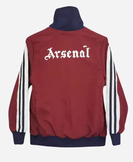 Unisex Arsenal Retro Windbreaker Red Zipper Jacket