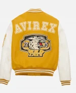 Unisex Avirex Champion Wildcat Yellow Full-Zip Varsity Leather Jacket
