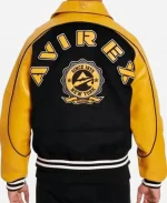 Unisex Avirex Classic Wool Gold Leather Varsity Jacket