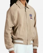 Unisex Avirex Limited Edition Suede Icon Beige Bomber Jacket - For Sale