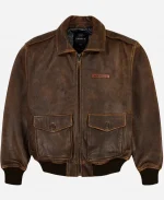 Unisex Avirex Sky Charmer A2 Brown Bomber Leather Jacket