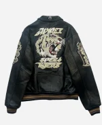 Unisex Avirex Speed Tiger Vintage 90s Black Real Leather Bomber Jacket