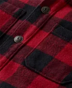 Unisex Christmas Cozy Sherpa Maroon Shirt Jacket