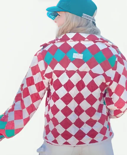 Unisex Christmas Patchwork Quilt Cozy Red & Pink Jacket 