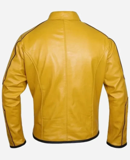 Unisex Classy Dijon Mustard Yellow Leather Jacket