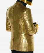 Unisex Daft Punk Sequin Halloween Costume Suit - Golden