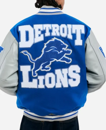 Unisex Golf Wang 2025 Detroit Lions Blue Varsity Letterman Full-Snap Jacket