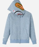 Unisex October's Very Own x BAPE Neon 1st Camo Shark Light Blue Full-Zip Hoodie
