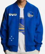 Unisex October's Very Own x NBA Golden State Warriors Blue Bomber Jacket
