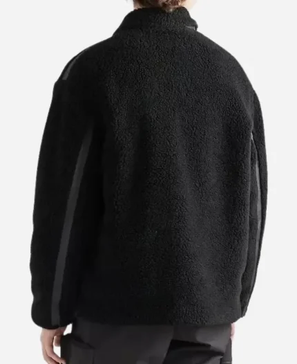 Unisex PRADA Blouson Black Fleece Jacket - For Sale