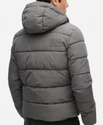 Unisex Superdry Sports Hooded Down Puffer Jacket - Grey