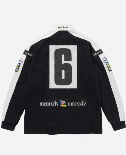Unisex Supreme Chest Stripe Rugby Jacket - Black
