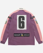 Unisex Supreme Chest Stripe Rugby Jacket -Purple Pink