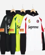 Unisex Supreme Hooded Soccer Jersey - Bright Green, White & Black