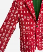 Unisex Ugly Santa Christmas Party Red Suit Jacket - For Sale