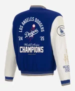  Unsiex Los Angeles Dodgers JH Design Royal 2025 World Series Champions Reversible Varsity Full-Snap Jacket
