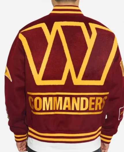 Washington Commanders Pennant Burgundy Full-Snap Bomber Varsity Jacket