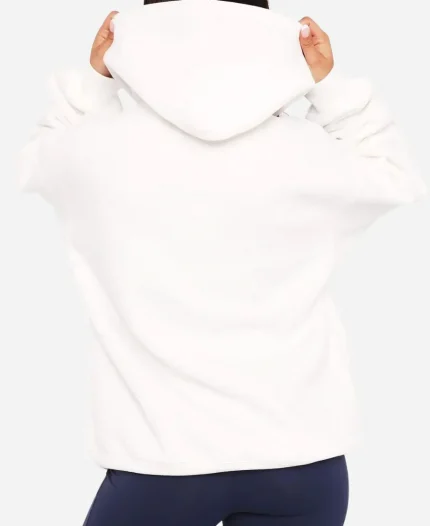 White Fox Ready To Go Zip Front Off-white Hoodie