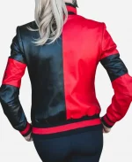 Women's 51 50 Black & Red Leather Bomber Jacket