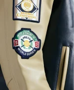 World Series Embroidered Appliqués Leather Jacket