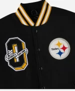 2025 October's Very Own OVO x NFL Pittsburgh Steelers Black Varsity Jacket