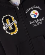 2025 October's Very Own OVO x NFL Pittsburgh Steelers Waffle Lined Black Hoodie