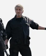 Agent Chester Alarum 2025 Sylvester Stallone Black Jacket