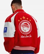 Aimé Leon Dore Olympiacos F.C. UEFA Champions League 2025 Red Varsity Jacket