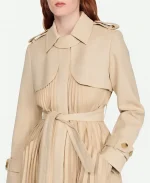 Alice Baylor Accused S01 Pleated Coat - Beige