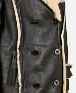 Alix Double Breasted Dark Brown Shearling Coat