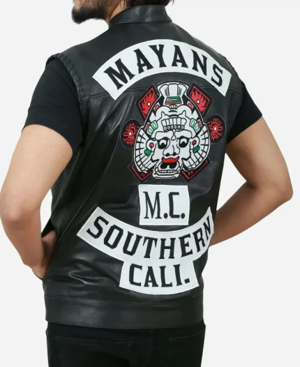 Angel Reyes Tv Show Mayans M.C. S05 Southern Cali Black Leather Vest