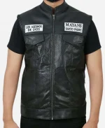 Angel Reyes Tv Show Mayans M.C. S05 Southern Cali Leather Vest - Black