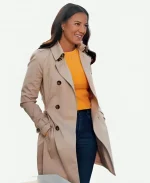 Anna A Pinch Of Portugal Heather Hemmens Beige Cotton Trench Coat