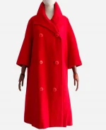 Ariana Grande Red Oversized Wool Trench Coat