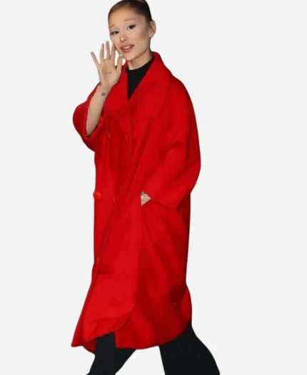 Ariana Grande Red Wool coat