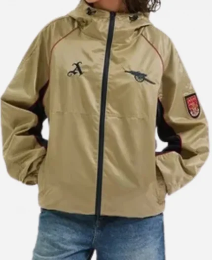 Arsenal Windbreaker Gold Hooded Jacket