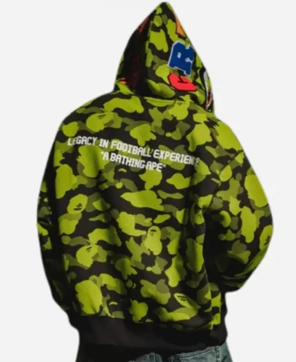 BAPE x CR7 Life Logo Relaxed Fit Shark Camo Green Full Zip Hoodie