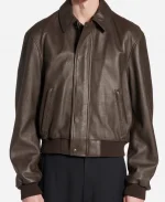 Balenciaga Men's Taxi Dark Brown Leather Jacket