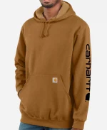 Carhartt Loose Fit Sleeve Logo Brown Hoodie
